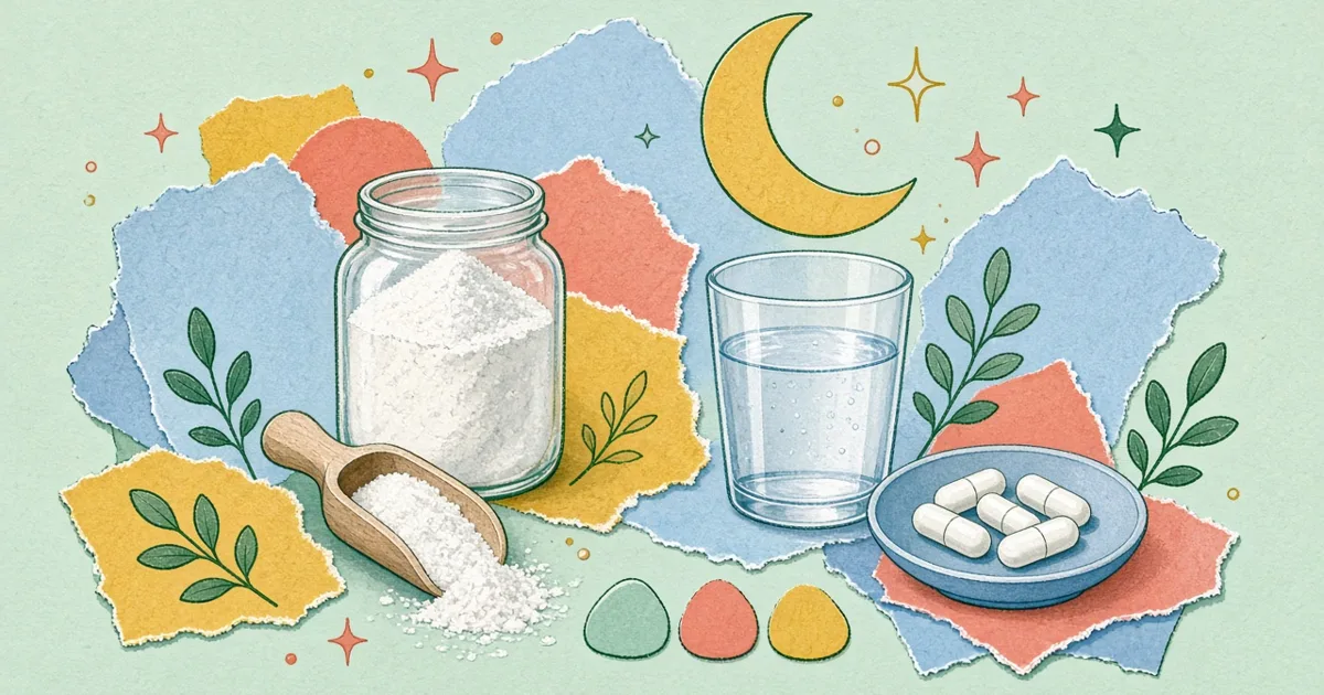 Glycine powder jar, water glass and moon